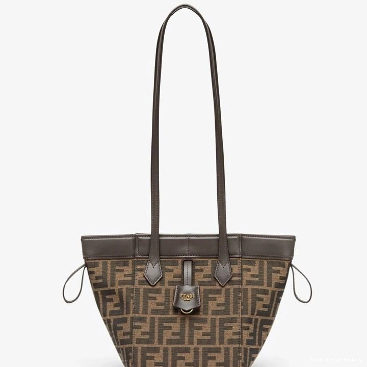 Cheap HOT FF Origami In Fabric Mini Brown Bag Fendi Motif 0719